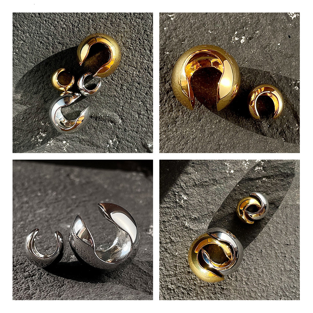 Ear Cuff ENFASHION punk ball earrings with cuffs clipped onto female earrings gold rock pea earrings without perforations 230512