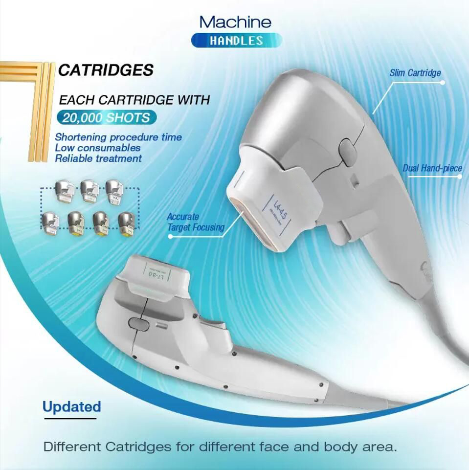 professional 7D HIFU SMAS Ultrasound slimming anti-wrinkle face lifting 20000 shots each Cartridge skin tightening repairing skin damage anti-age beau