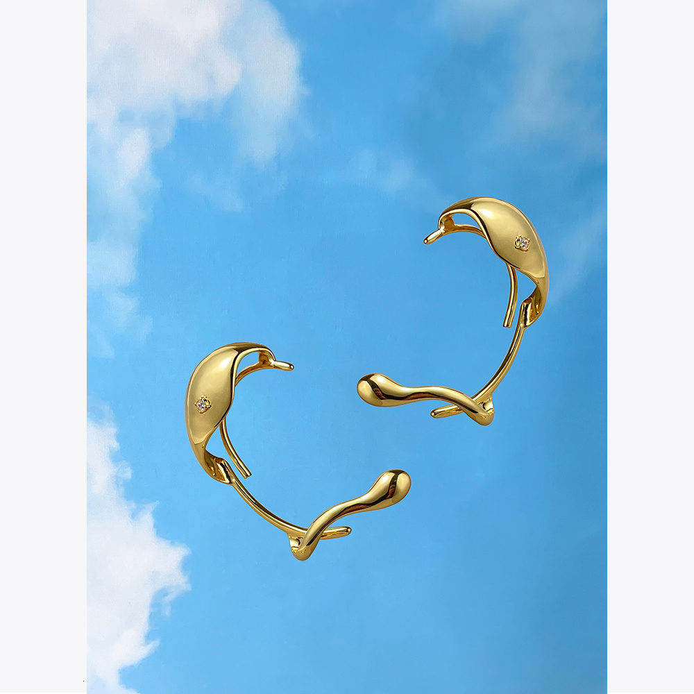 Ear Cuff ENFASHION Irregular Clip on Women's Earrings Fashion Jewelry Party Gold Earrings Cuffs Zircon Pendant Muji Good Product E221386 230512