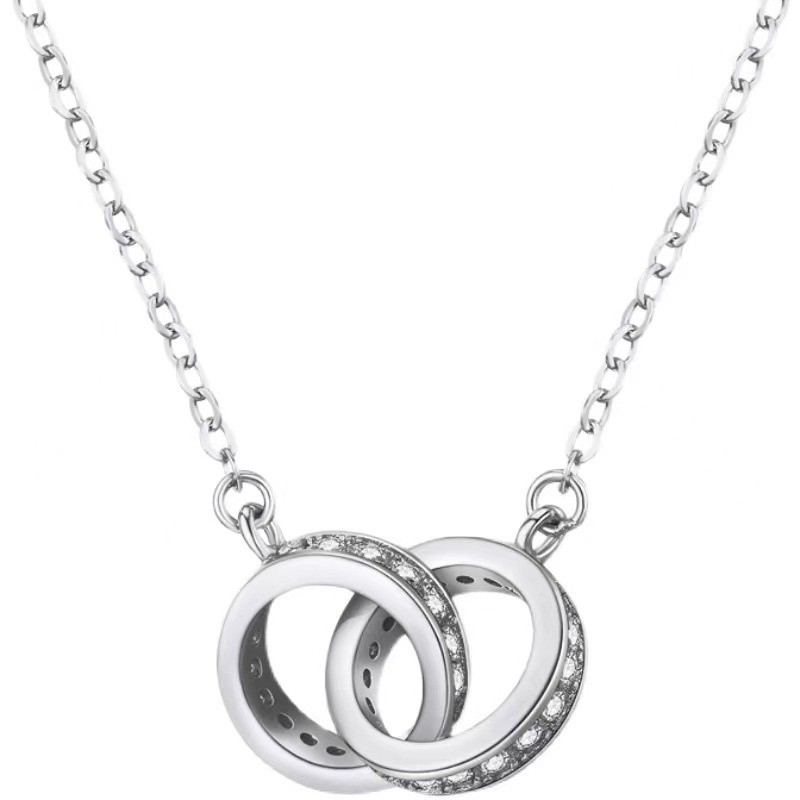 2023 Luxury Fashion Necklace Designer Jewelry Party 925 Silver Double Rings Diamond Pendant Rose Gold Necklaces for Women Fancy Dress Long Chain Jewellery Gift
2023 Luxury Fashion Necklace Designer Jewelry Party 925 Silver Double Rings Diamond Pendant Rose Gold Necklaces for Women Fancy Dress Long Chain Jewellery Gift