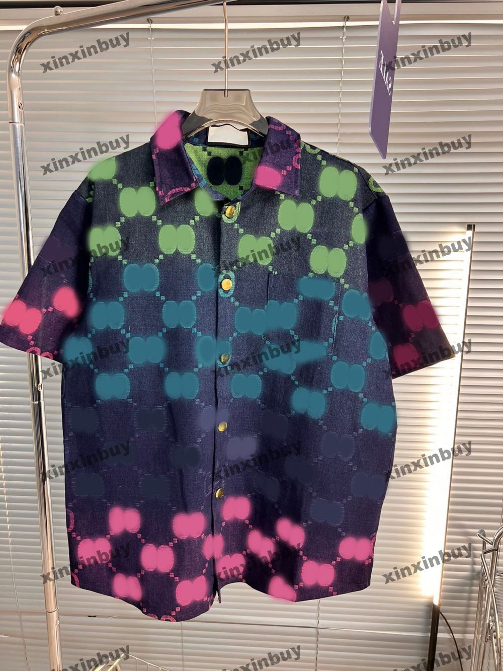 xinxinbuy Men designer Tee t shirt 23ss Rainbow Gradient Letter Jacquard Denim Shirt short sleeve cotton women blue S-XL, Multi
xinxinbuy Men designer Tee t shirt 23ss Rainbow Gradient Letter Jacquard Denim Shirt short sleeve cotton women blue S-XL, Multi