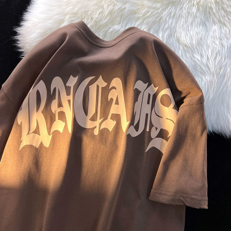 Mens TShirts American vintage short sleeve Tshirt men and women ins fashion student couple style loose half top y2k 230512