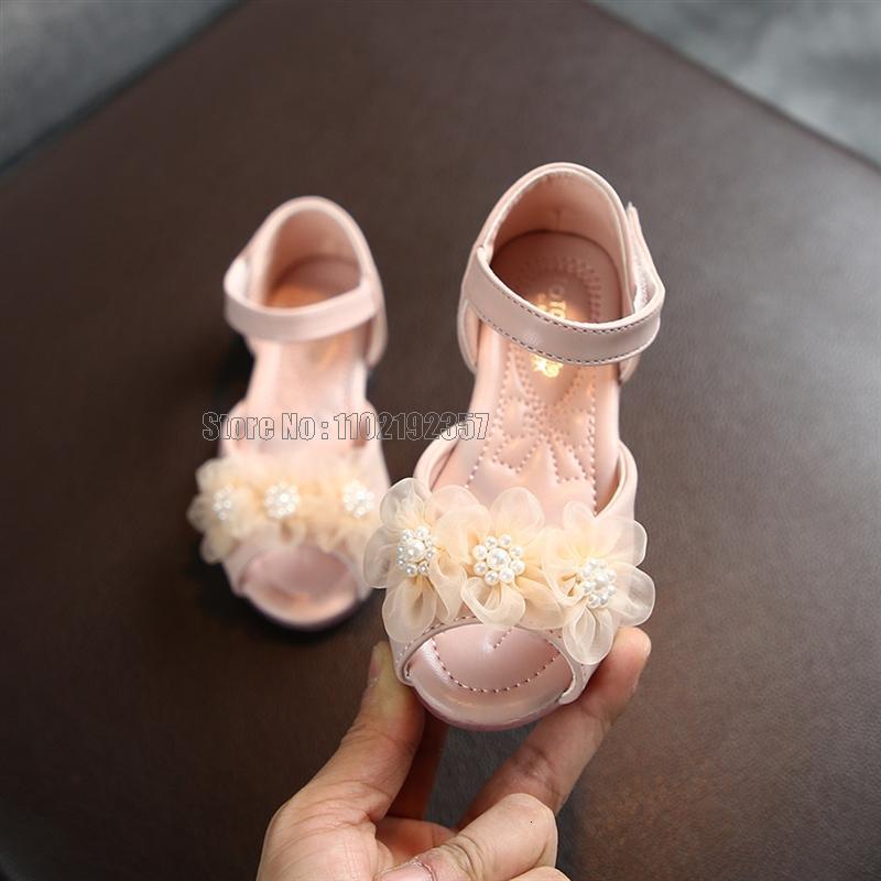 Sandals Sandals Toddler Infant Kids Baby Girls Pearl Floral Party Leather Princess Children Shoes 230515