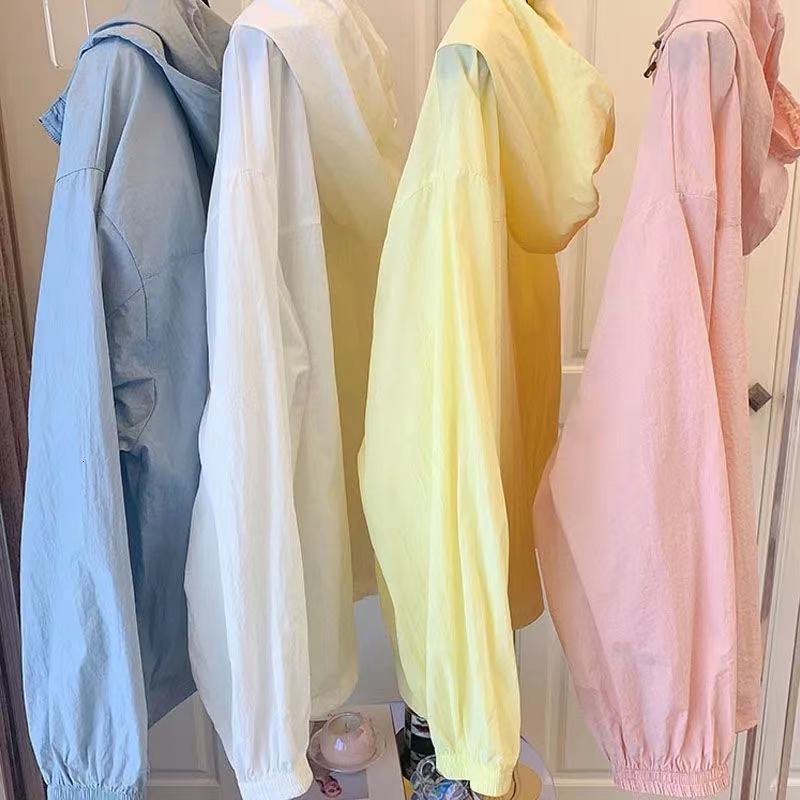 Women's Jackets Korean Sun Protection Clothing Women Jacket Loose Wild Hooded Casual Summer Zipper Windbreaker Female Top Outerwear 230515