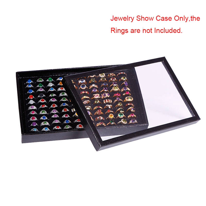 Jewelry Stand 100 Slots Rings Display Stand Storage Box Ring Box Jewelry Organizer Holder Show Case Casket #228405 230512