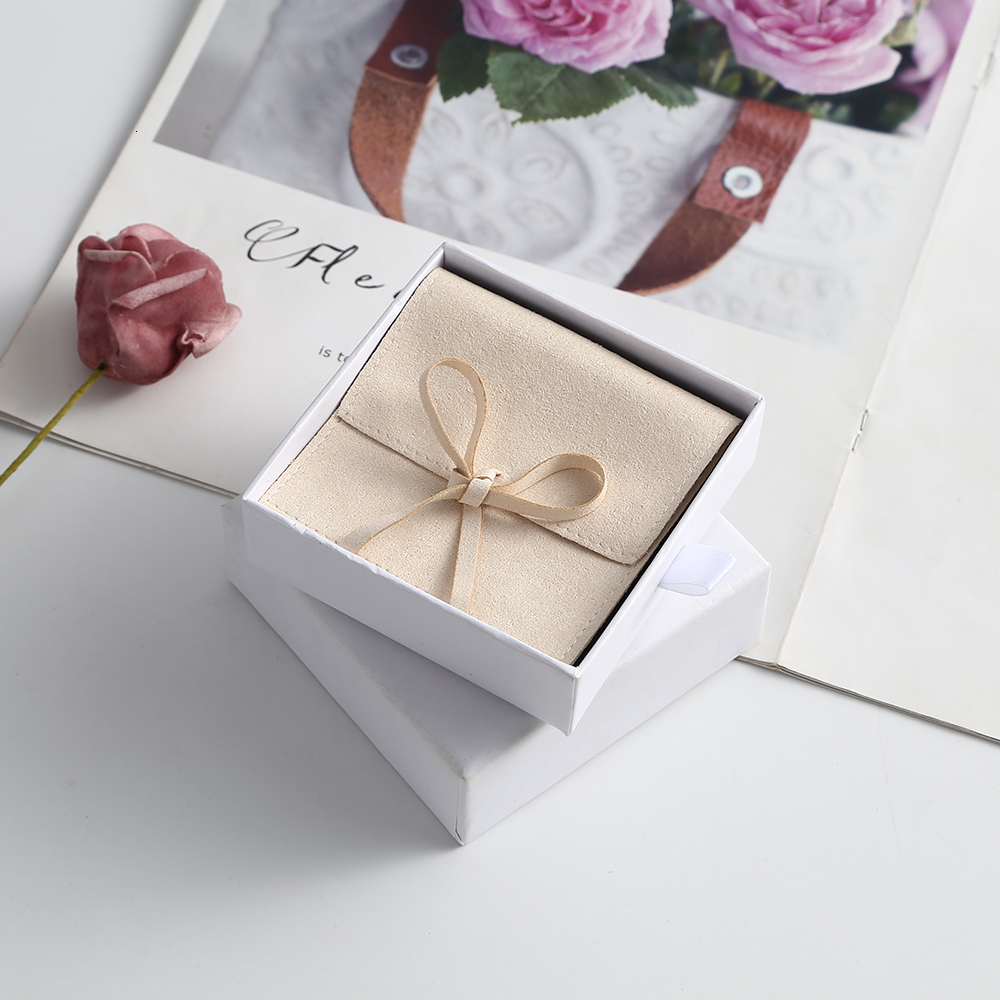 Jewelry Boxes Beige Microfiber Jewelry Suede Velvet Jewelry Small Envelope Bag with Rope Jewelry Packaging Pouch Wedding Favors Gift Party 230512