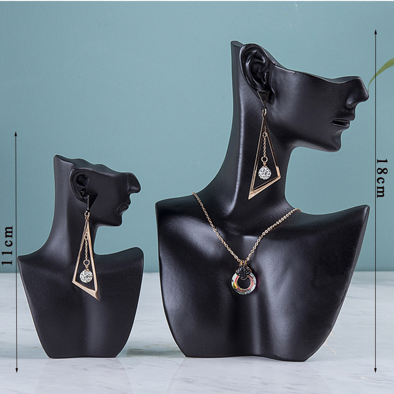 Jewelry Stand Top Selling LMS 3 Size Resin Medium Side Portrait Model Earrings Necklace Jewelry Display Stand Necklace Display Props 230512