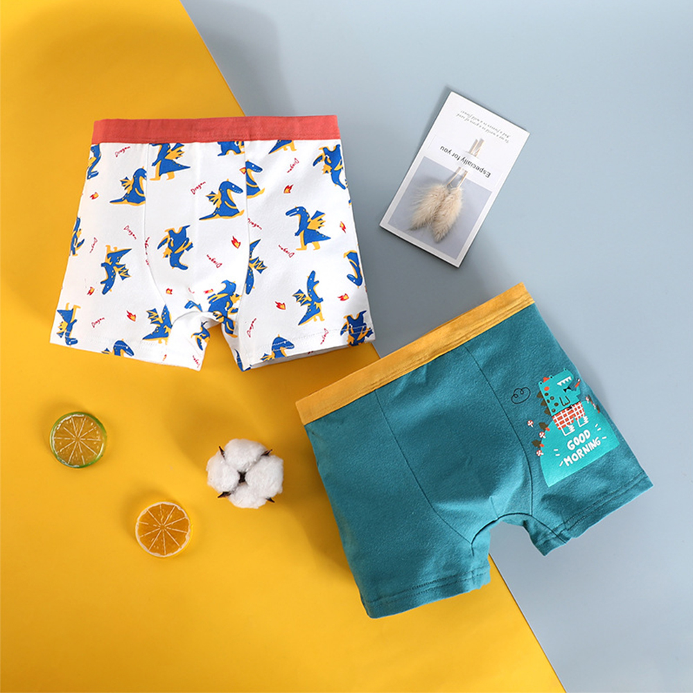 Panties 4pcslot Kids Boys Boxer Underwear Cartoon Childrens Shorts Teenagers Cotton Underpants Dinosaurs Pattern 230512