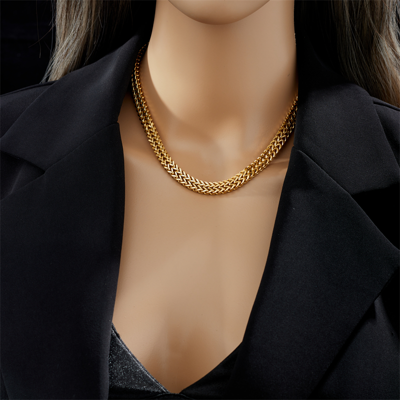 Pendant Necklaces DIEYURO 316L stainless steel thick chain necklace suitable for women punk girls gold hiphop jewelry gift 230512