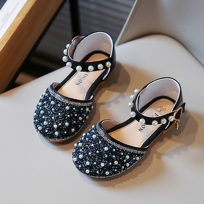 Sandals Summer Girls Flat Princess Sandals Fashion Retro Simple Pearl Baby Shoes Kids Shoes Party Wedding Party Sandals 230515