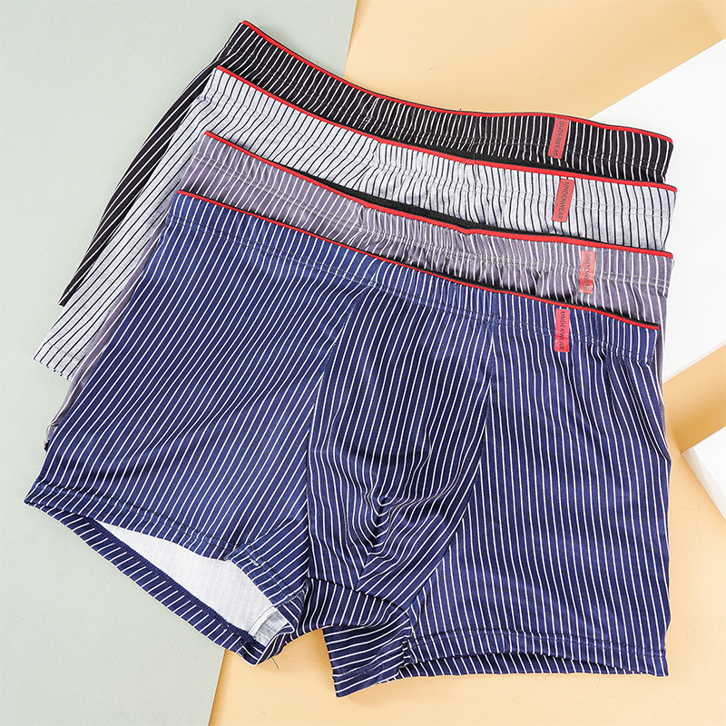Underpants 4 Pcs Men Boxer Shorts Underwear Sexy Striped Lingerie Panties Boxershorts Men Undeerwear Fashion Underpants 230515