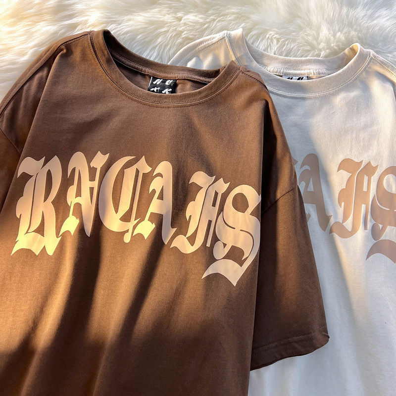 Mens TShirts American vintage short sleeve Tshirt men and women ins fashion student couple style loose half top y2k 230512