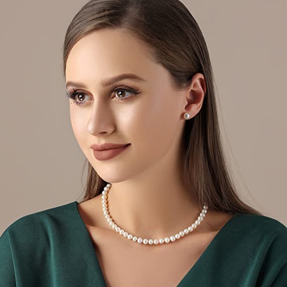 Pendant Necklaces 67mm freshwater culture female pearl necklace real necklace pearl necklace women's pure silver pearl necklace 230512