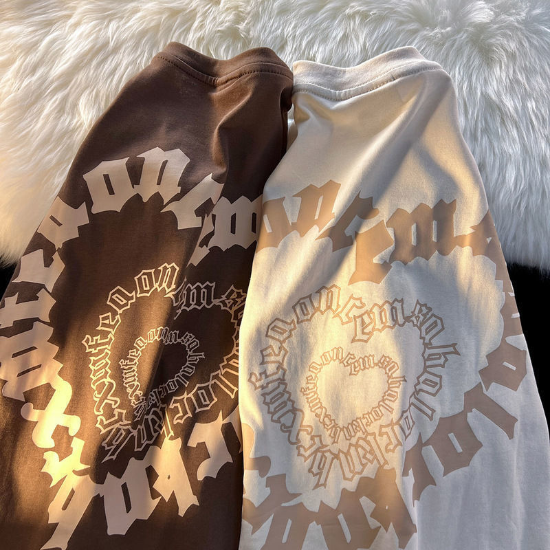 Mens TShirts American vintage short sleeve Tshirt men and women ins fashion student couple style loose half top y2k 230512