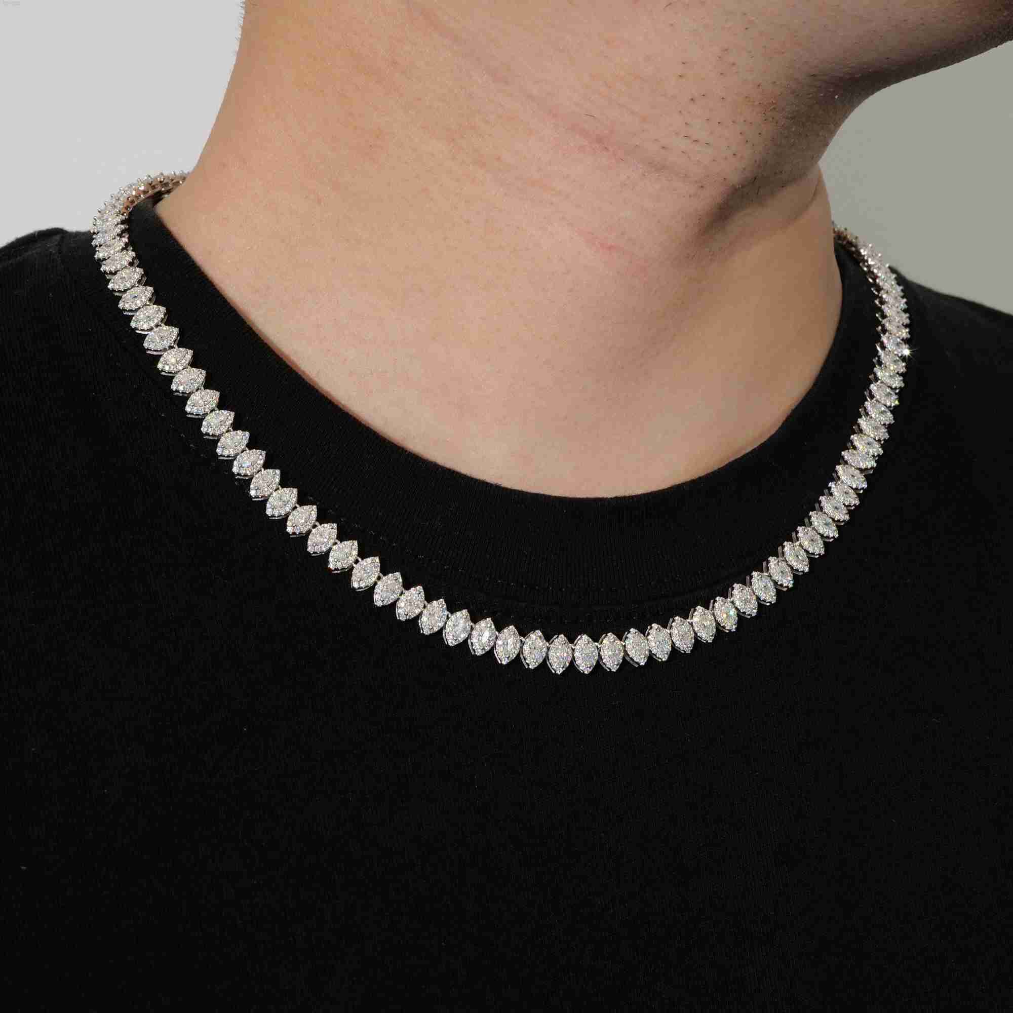 Minimalist Marquise Shape Full of Moissanite Necklace Make Continue to Shine Exquisitely for Lovers and Routine Business Attire
Minimalist Marquise Shape Full of Moissanite Necklace Make Continue to Shine Exquisitely for Lovers and Routine Business Attire