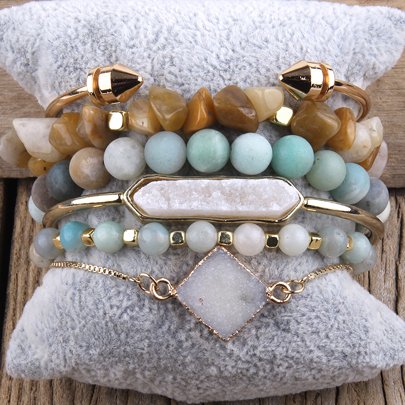 Chain RH Fashion Boho Beaded Bracelet Jewelry Multi 6pc Stack Bracelet Bangle Sets For Women Gift 230512