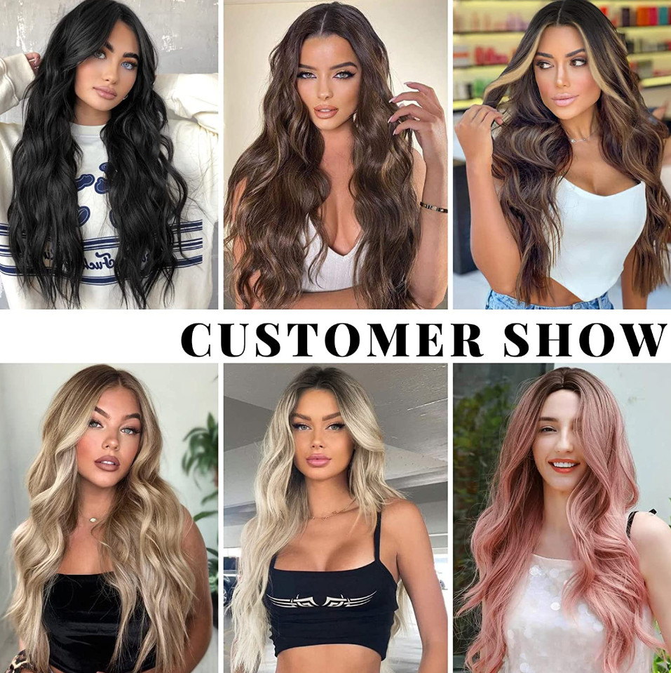 The latest 28inch lace wig Ombre Blonde with large waves and long curly hair headgear Lace wigs There are many styles to choose from and support custo