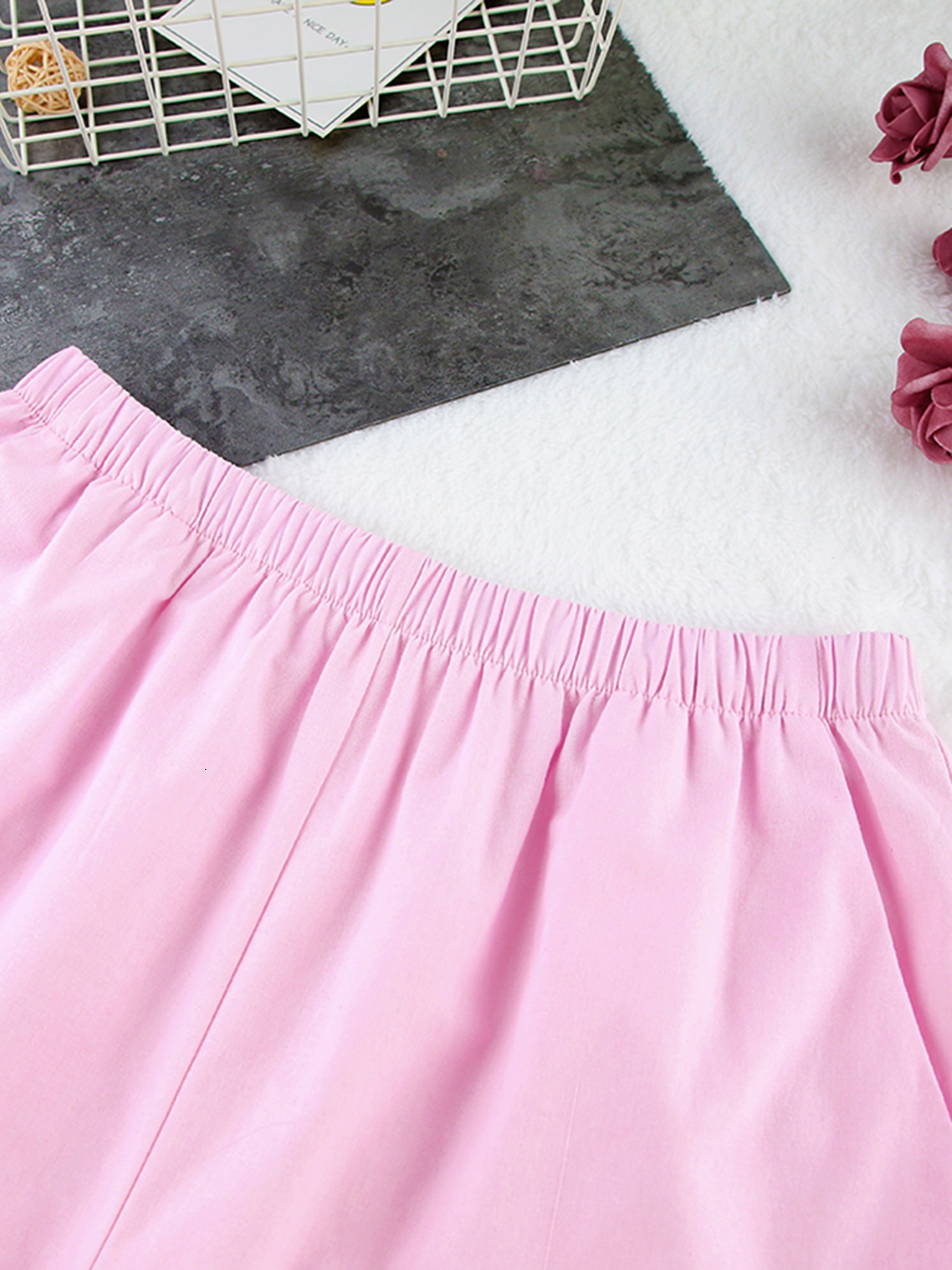 Women's Sleepwear Linad Loose Women's Home Clothes 2 Piece Sets Pink Long Sleeve Sleepwear Female Casual Suits With Shorts Spring Solid 2305