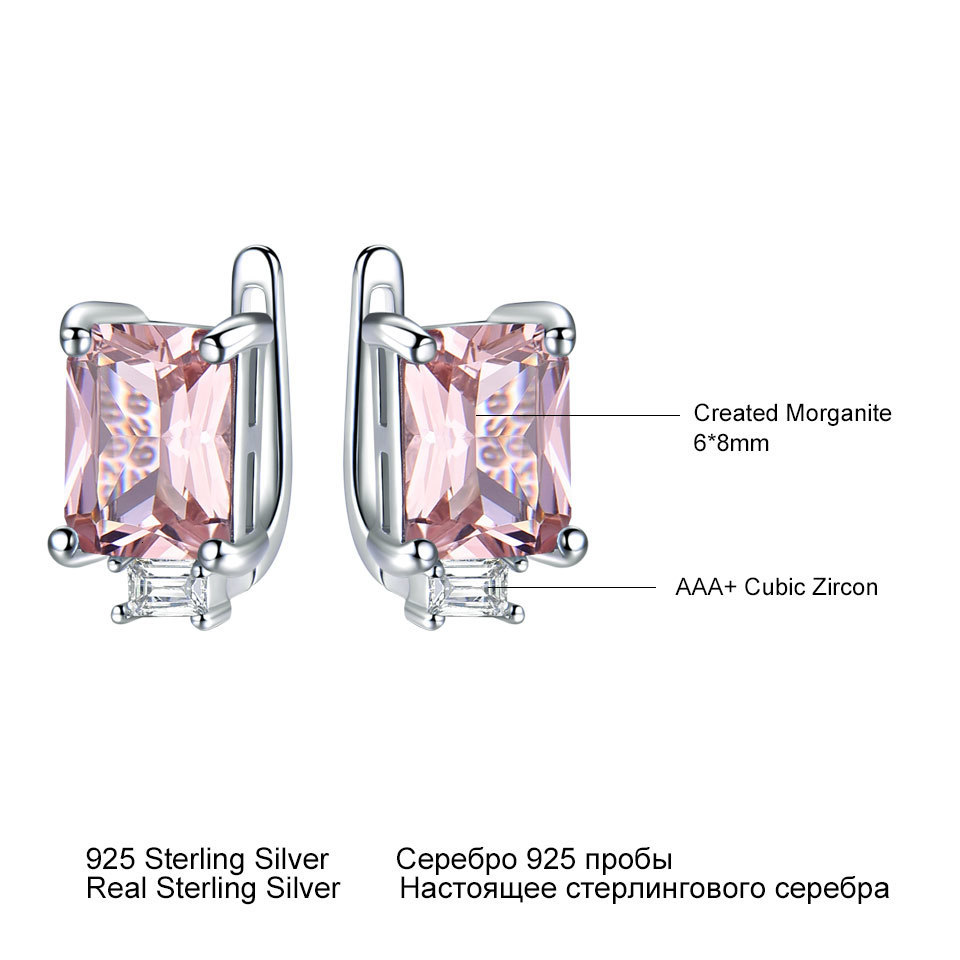 Ear Cuff UMCHO Solid 925 sterling silver clip earrings female roses pink morganite gemstones engagement fashion jewelry gifts 230512