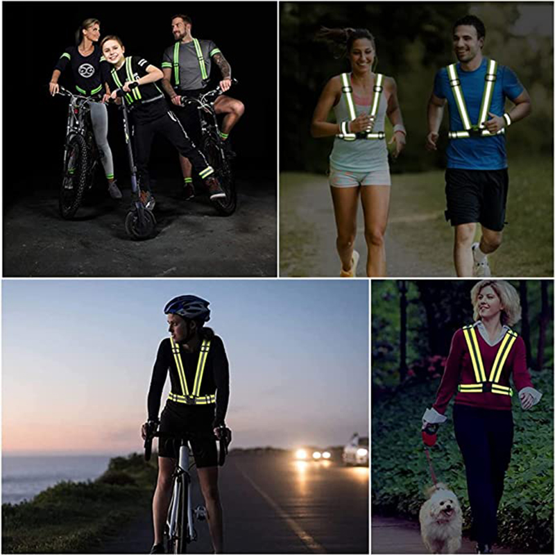 Reflective Safety Vest High Visibility Reflective Running Gear Vest Adjustable Straps for Women Men Outdoor Jogging, Cycling, Walking and Riding