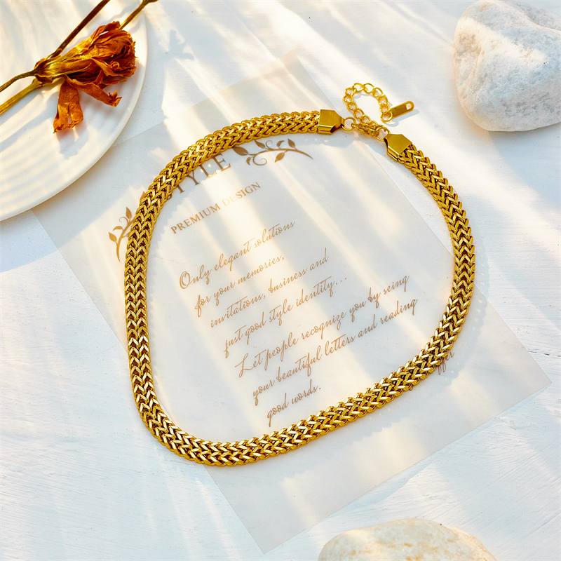 Pendant Necklaces DIEYURO 316L stainless steel thick chain necklace suitable for women punk girls gold hiphop jewelry gift 230512