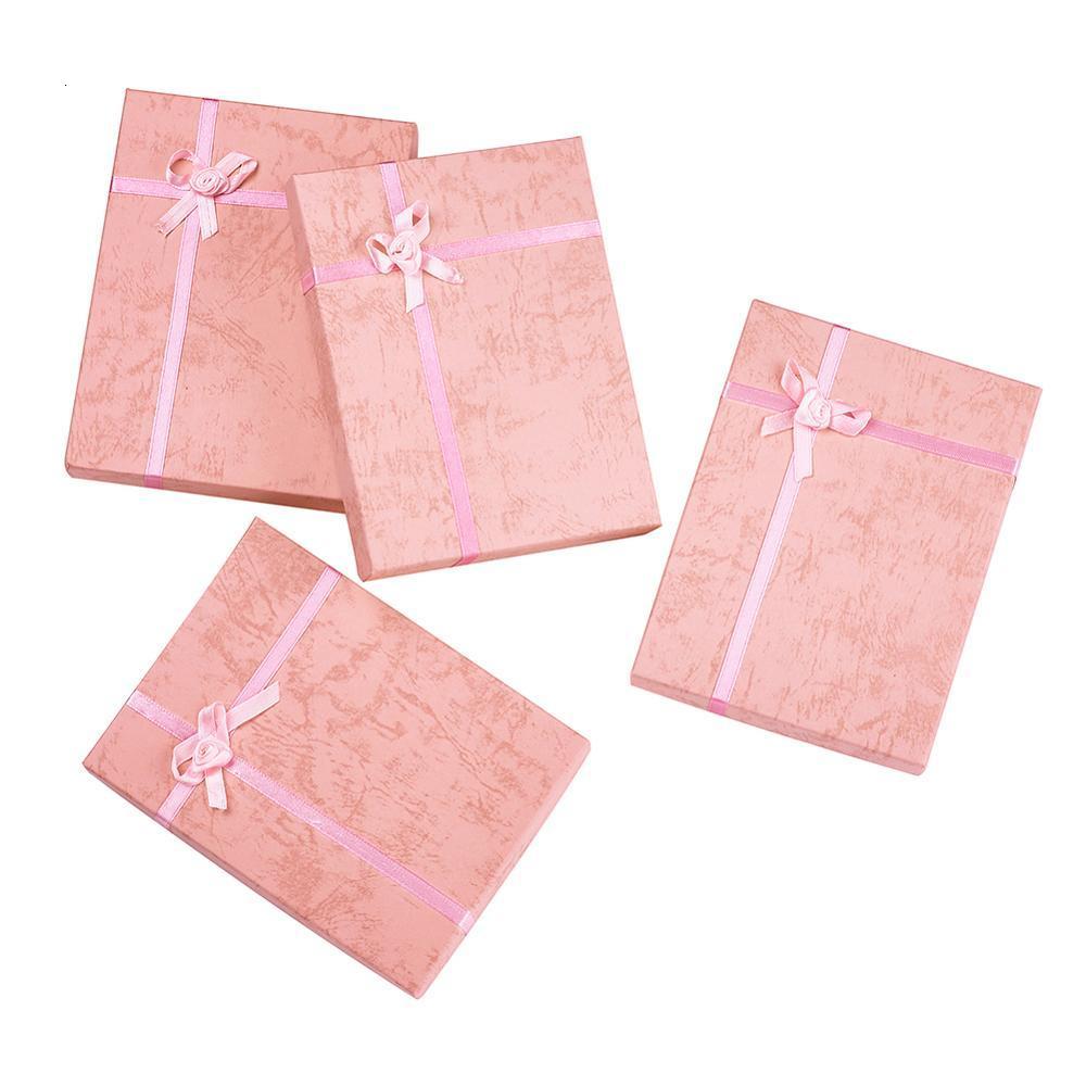 Jewelry Boxes 6Pcs Rectangle Packaging Jewelry Box Cardboard Present Gift Boxes Case with Flower and Sponge Inside For Necklace 160x120x30mm 230512