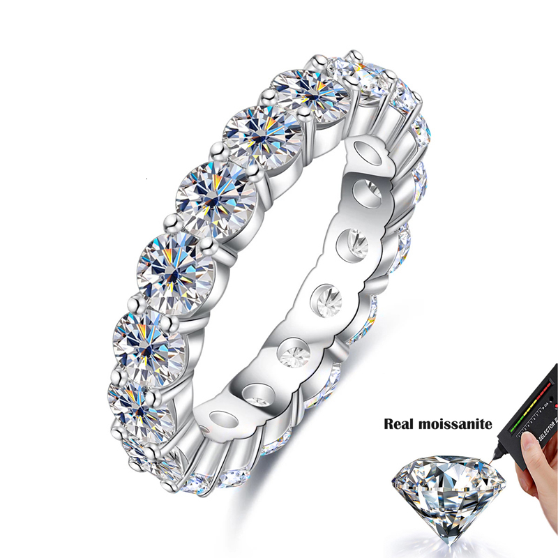 Solitaire Ring COSYA 2.2 Ct All Mo Silicone Women's Row Ring 925 Sterling Silver D Platinum Diamond Ring Eternal Wedding Exquisite Jewelry 230512