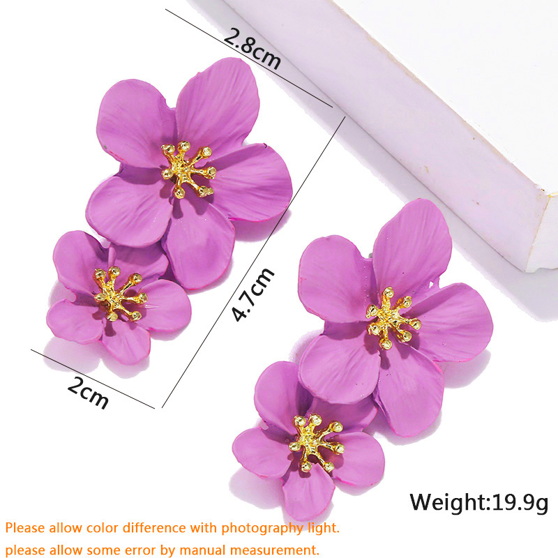 Purple Color Women Dangle Earrings Small Round Fashion Flower Butterfly Hanging earring pendientes mujer