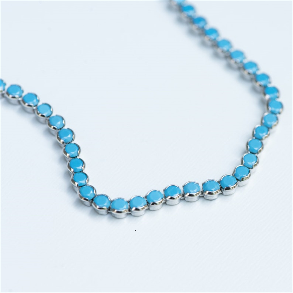 Chain DPLAOPA Gold Recycled Sterling Silver turquoise Tennis Bracelet Dainty turquoise Jewelry Gift for Her Minimalist Exquisite Jewelry 230512