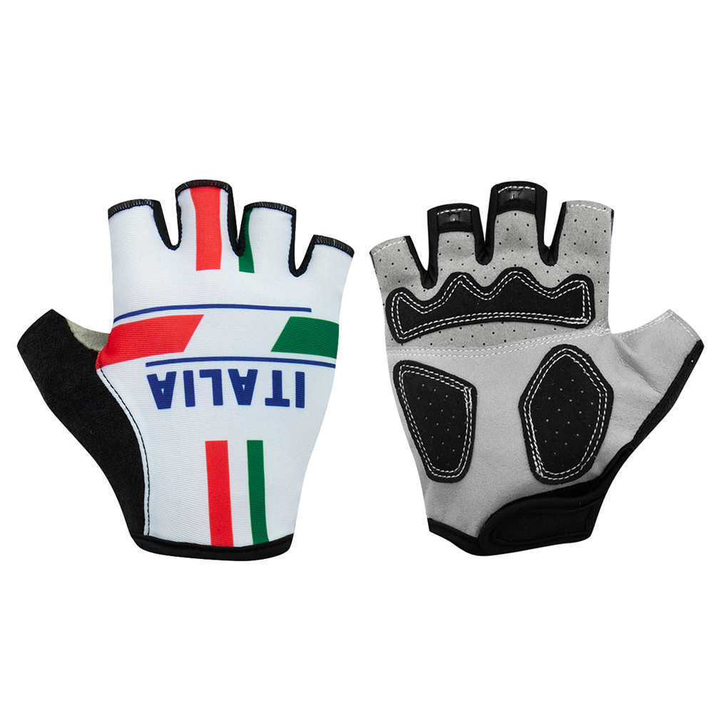 Sports Gloves ITALIA Cycling Gloves Guantes Ciclismo Bike Motorcycle Half finger Gloves wear-resisting Shockproof P230516