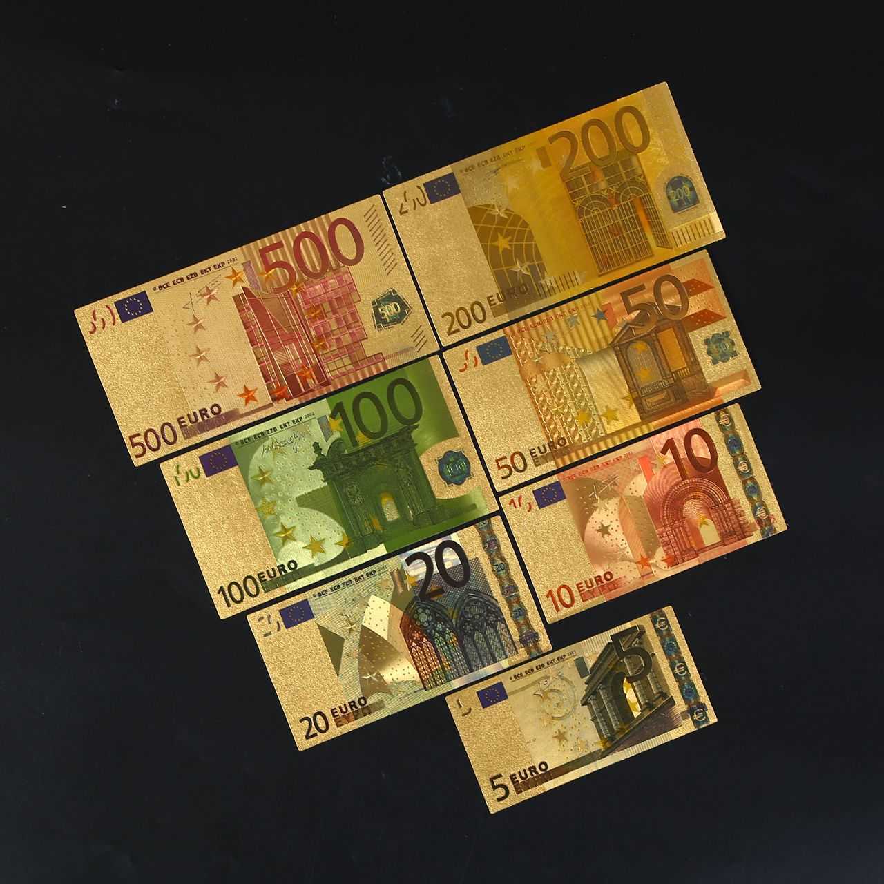 Arts and Crafts Customized gold foil hot selling commemorative banknotes in euros color 7-piece collection commemorative and ornamental handicrafts
Arts and Crafts Customized gold foil hot selling commemorative banknotes in euros color 7-piece collection commemorative and ornamental handicrafts