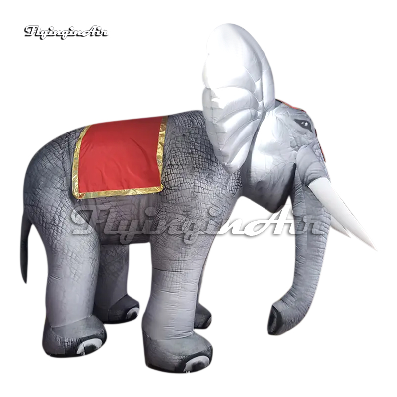 Amazing Real Large White Inflatable Elephant Parade Animal Mascot Balloon For Carnival Stage Decoration