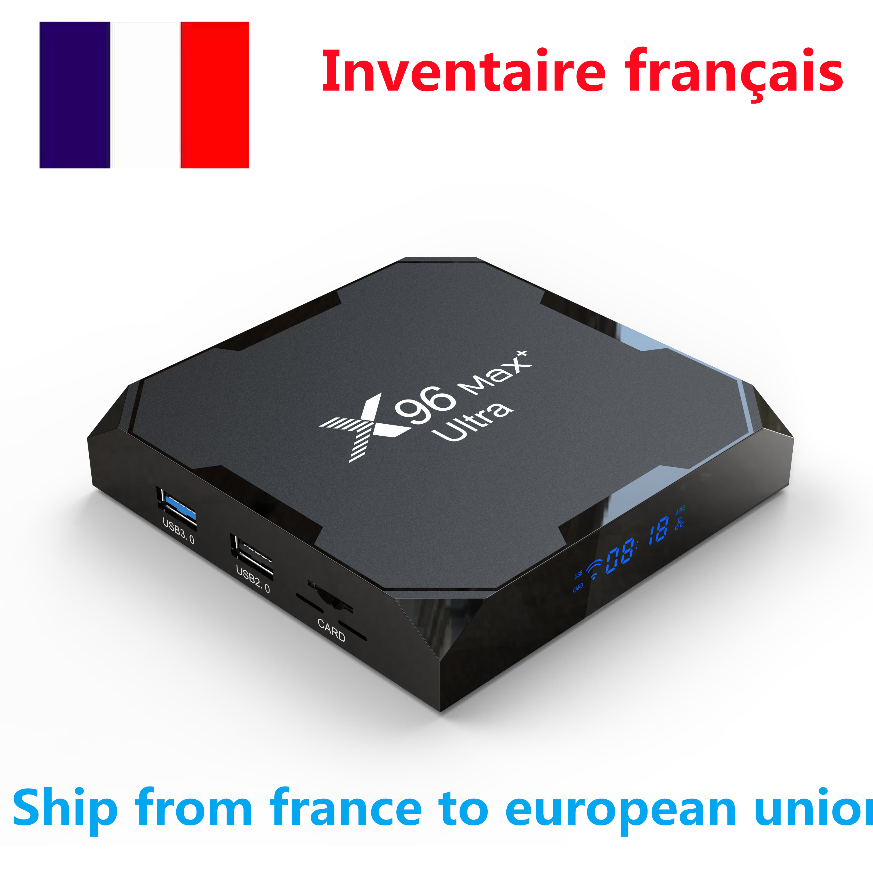 Ship from france TV Box X96 Max plus Ultra Amlogic S905X4 5G dual WiFi 8K H.265 HEVC Android 11 os 4gb ram 32gb rom bt