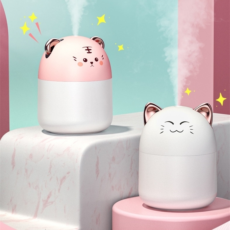 Steamer 250ml Desktop Mini Air Humidifier With Colorful Atmosphere Light Cool Mist Aroma Diffuser For Home Bedroom Purifier 230515