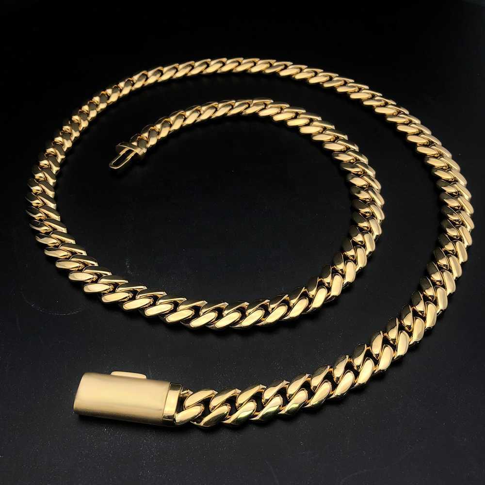 22 Inches 10mm Real S Sier 10k 14k gold miami cuban k chain necklace for women men