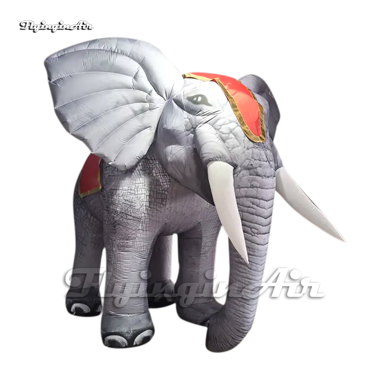 Amazing Real Large White Inflatable Elephant Parade Animal Mascot Balloon For Carnival Stage Decoration