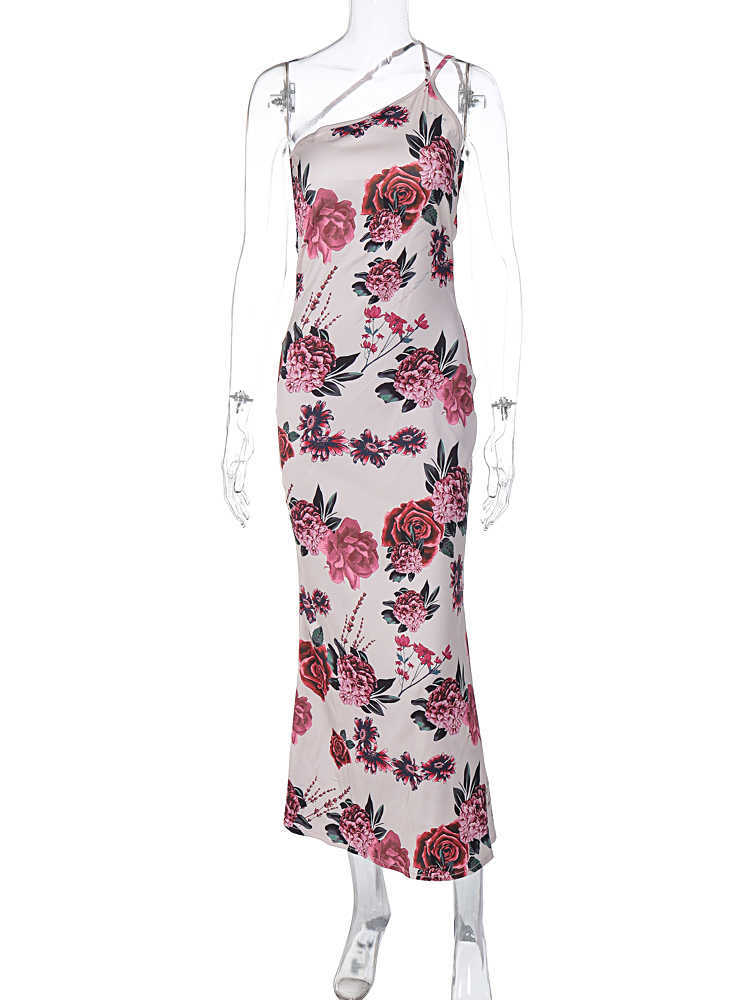 RUKAS One Shoulder Sleeveless Backless Elegant Sexy Slim Midi Prom Dress 2023 Summer Women Birthday Party Festival Outfit