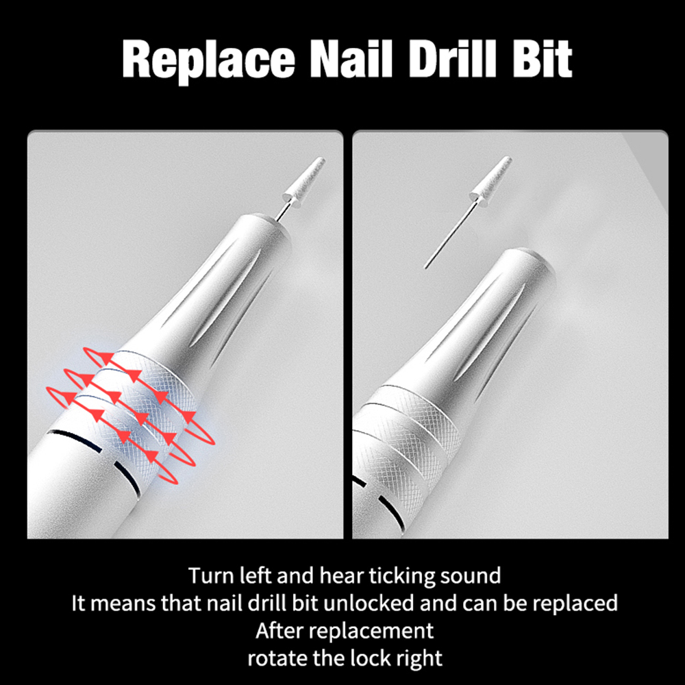 Nail Manicure Set Rechargeable Electric Cordless Drill Machine 35 000 RPM UV Gel Dryer Lamp Salon Expert Art Tools 230515