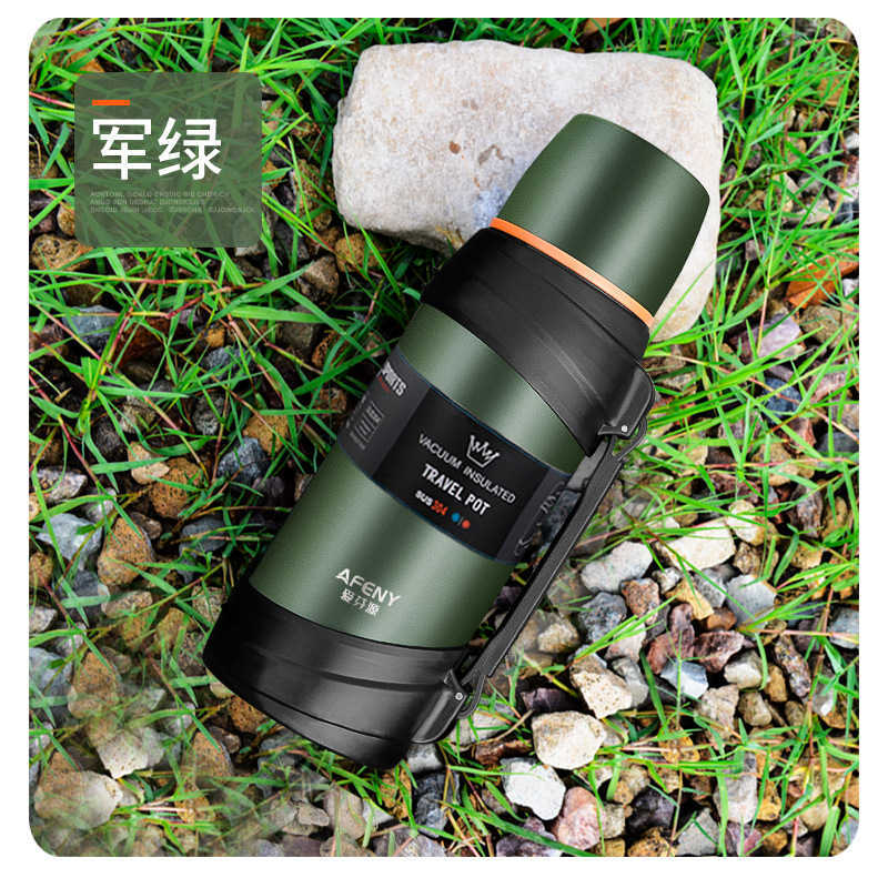 Thermoses New listed stainless steel thermos portable vacuum kettle for traveling large capacity car cup Free shipping