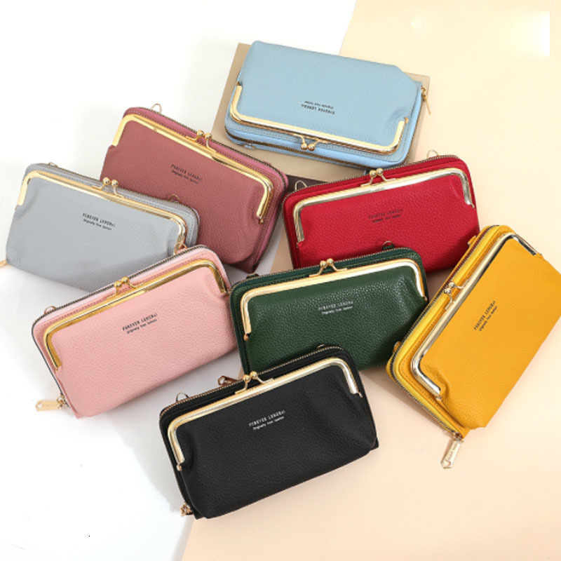 Waist Bags Tas Kurir Wanita Baru Hijau Korea Litchi Pola Dompet Ritsleting Kecil Ponsel 230516