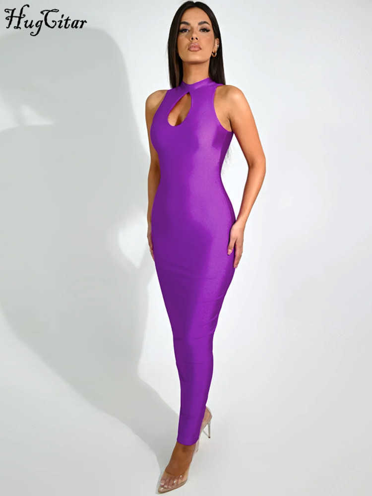 RUKAS Women Elegant Solid O Neck Removable Flower Hollow Out Sexy Slim Maxi Dress 2023 Summer Y2K Outfit Birthday Party Club