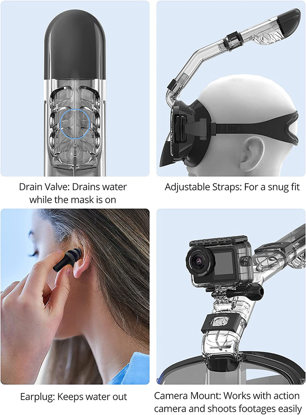 Diving Masks Diving Mask Foldable AntiFog Snorkel Mask Set with Full Dry Top System for Free Swim Professional Snorkeling Gear Adults Kids 230515