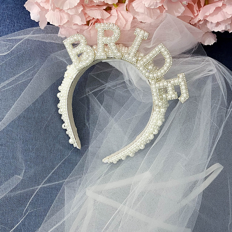 Other Event Party Supplies Bride to be Pearl crown tiara veil Bach Bachelorette hen Party Bridal Shower wedding engagement rehearsal dinner Decoration