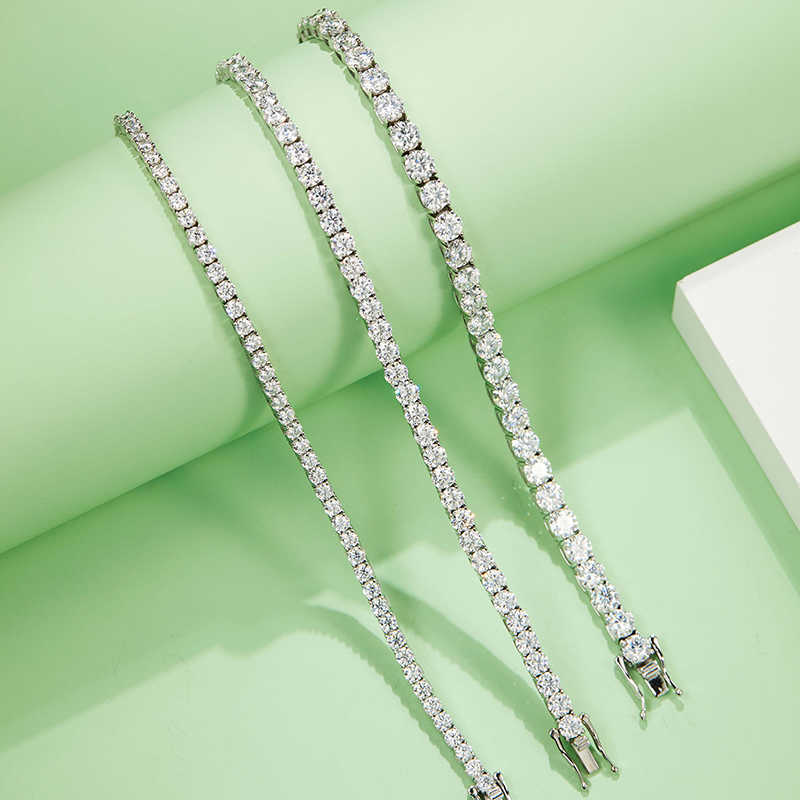 Fine Necklaces Iced Out Moisanite Diamond Tennis 925 Silver Sterling Chains Moissanite Necklace
