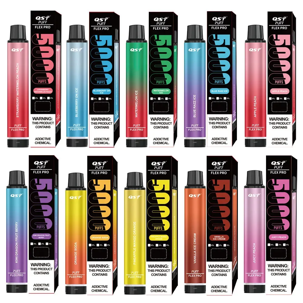Top quality rechargeable Puff Flex pro 5000 Puffs Vape Pen E Cigarettes 550mAh Battery Vaporizer Stick Vapor Kit 12ml Pre Filled Cartridge Device 15 flavors
Top quality rechargeable Puff Flex pro 5000 Puffs Vape Pen E Cigarettes 550mAh Battery Vaporizer Stick Vapor Kit 12ml Pre Filled Cartridge Device 15 flavors