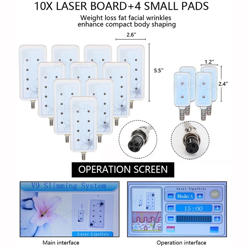 160mw Diode Slimming Machine Lipo Laser LLLT Fat Burning Anti-Cellulite Body Sculpting 14 Pads Weight reduce Beauty Spa