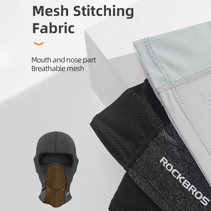 Magic Scarves ROCKBROS Cycling Mask Summer UV Protection Balaclava Glasses Face Breathable Hole Men Women QuickDrying Bicycle Ice silk Mask 230515