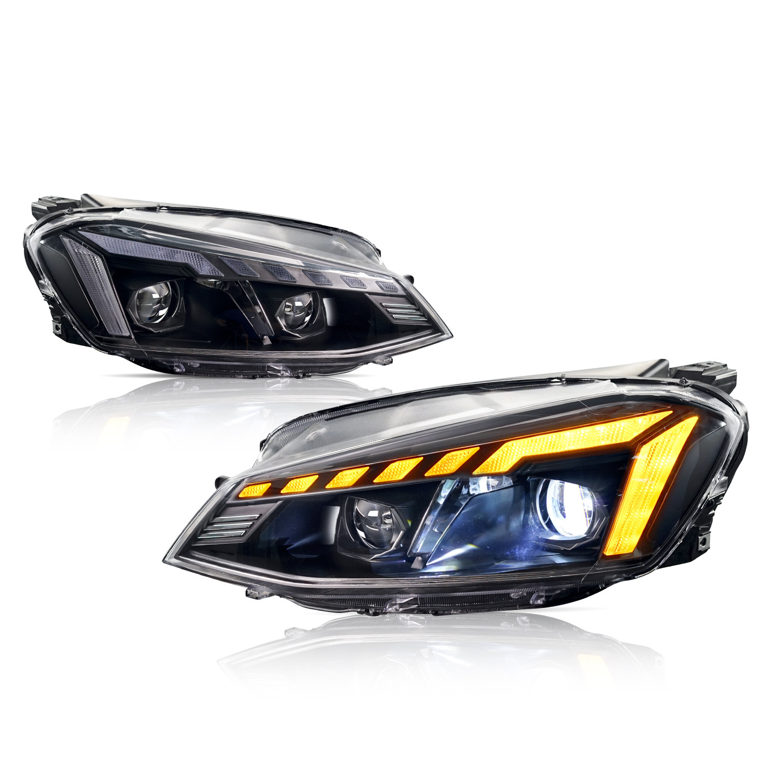 LED Headlights Assembly for V-W Golf 7 20 14-20 17 Sequential Turn Signal Lights High Low Beam Running Lights Driving Headlamp