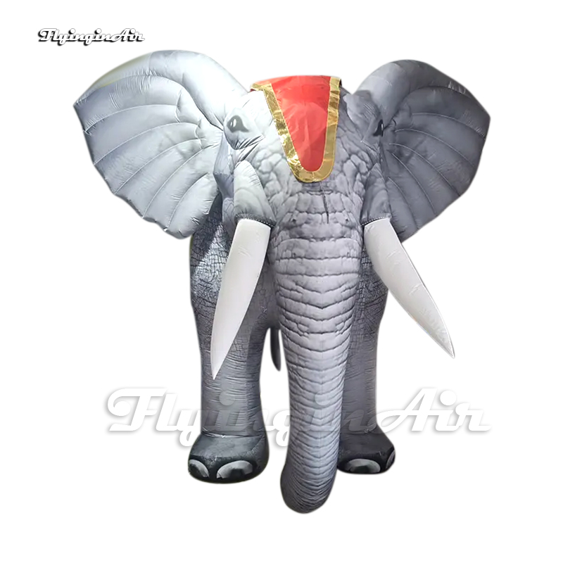 Amazing Real Large White Inflatable Elephant Parade Animal Mascot Balloon For Carnival Stage Decoration