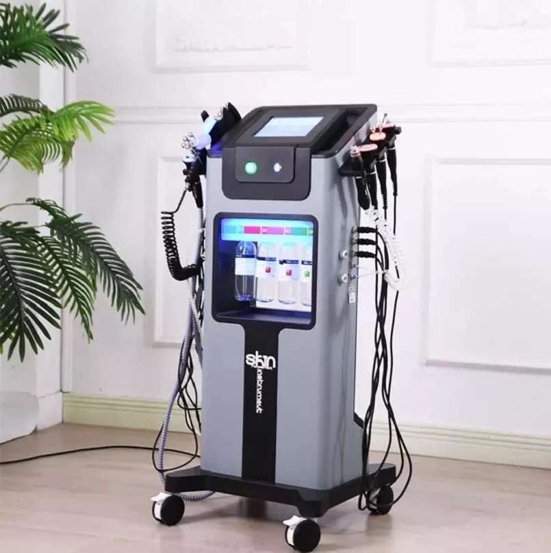 Multi-Functional Beauty Equipment 8 in 1 facial machines Water Machine Oxygen Skin Care Ultrasonic face peel Spa Wrinkle Removal Treat
